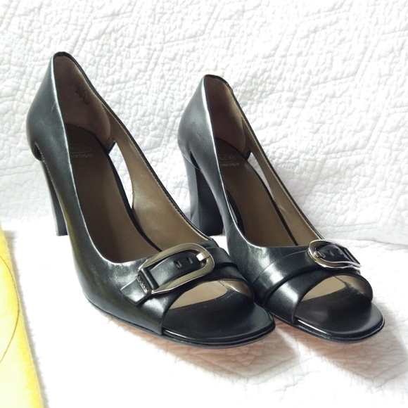 Joan & David Shoes - Joan & David Circa Black Pumps w Silver Buckles 10